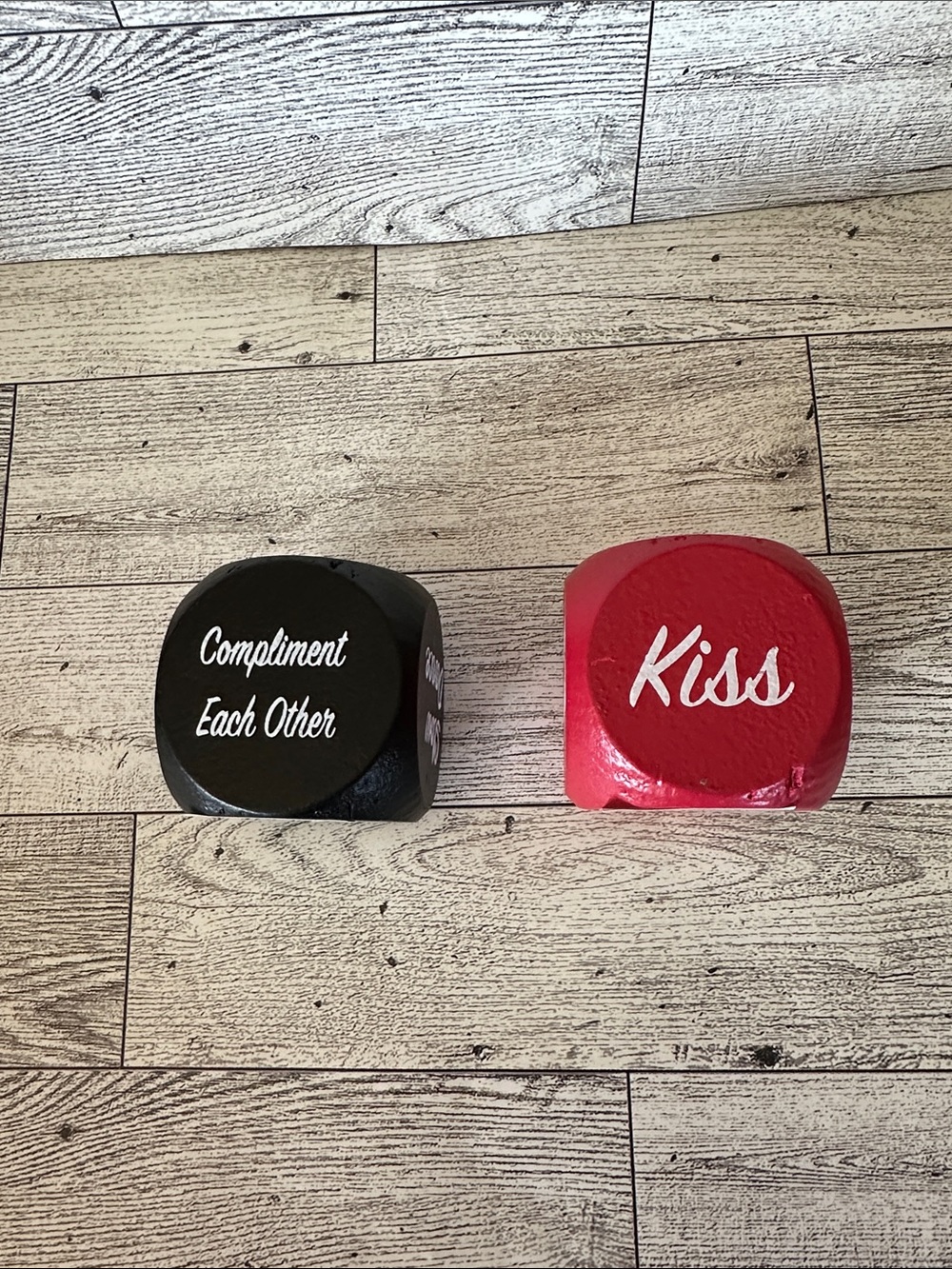 Pair of Decorative Dice Couple Blocks for easy decision making date night - Picture 5 of 6